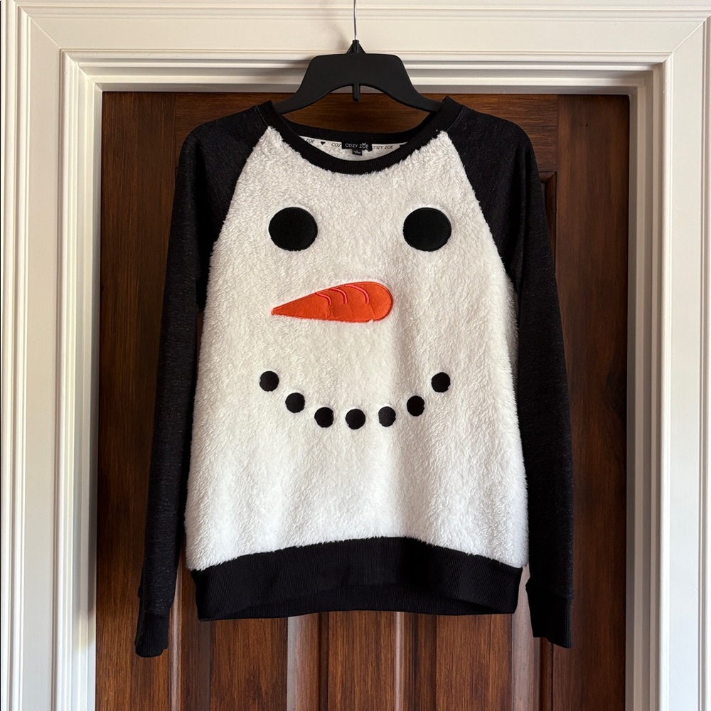 Cozy Zoe Snowman Face Pajama Sweater